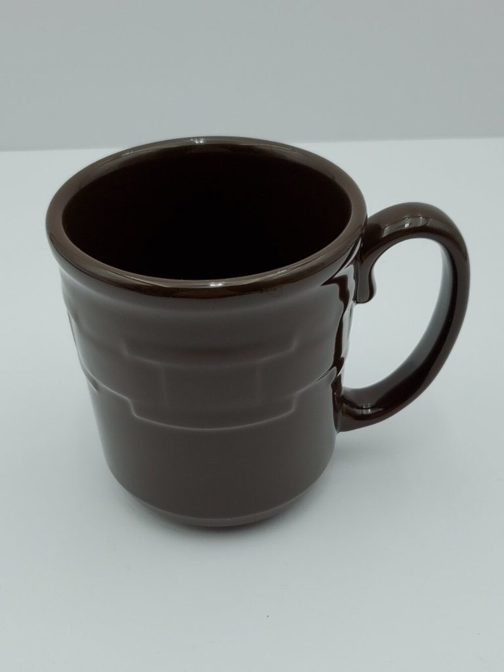 Longaberger Woven Traditions Chocolate Brown Round 12 Ounce Mug